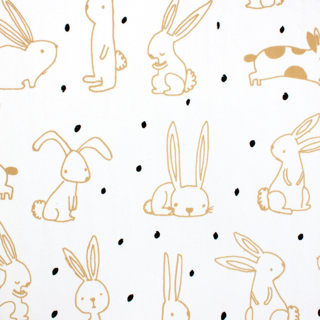 Hop Hop Hop minky fabric, print color detail