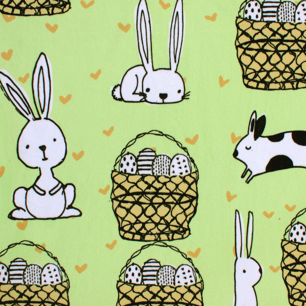 Follow The Bunny Easter print minky fabric, color variant
