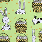 Follow The Bunny Easter print minky fabric, color variant