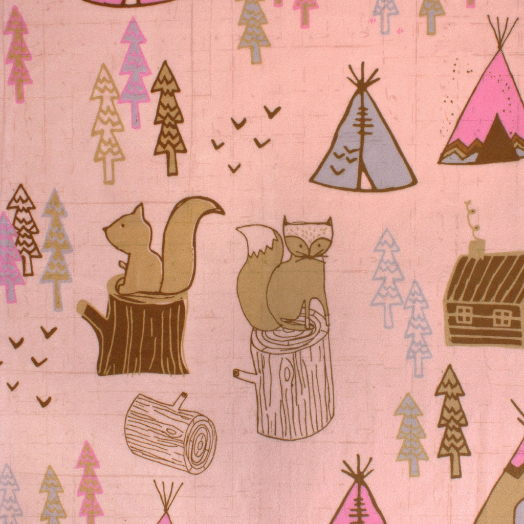 Our Greatest Adventure minky fabric, squirrel print detail