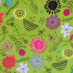 Spring Bonanza minky fabric, folded drape