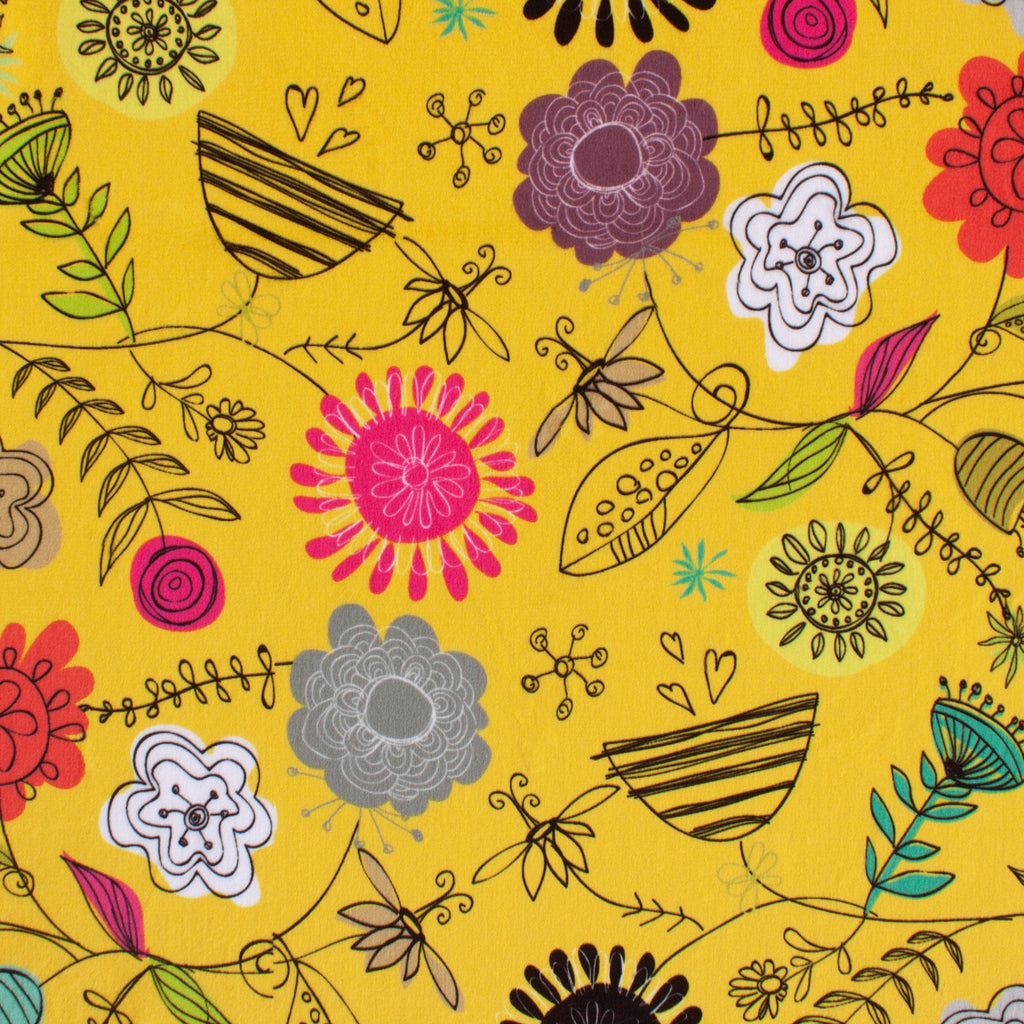 Spring Bonanza minky fabric, draped throw