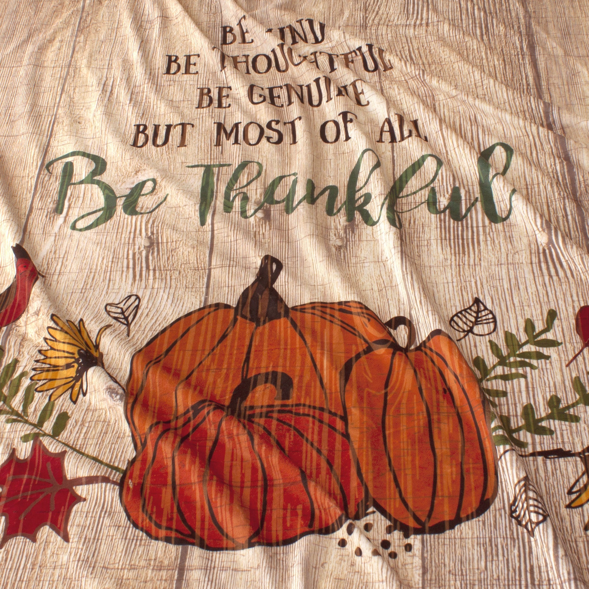 Be Thankful Panel - EZ Fabric Minky Print