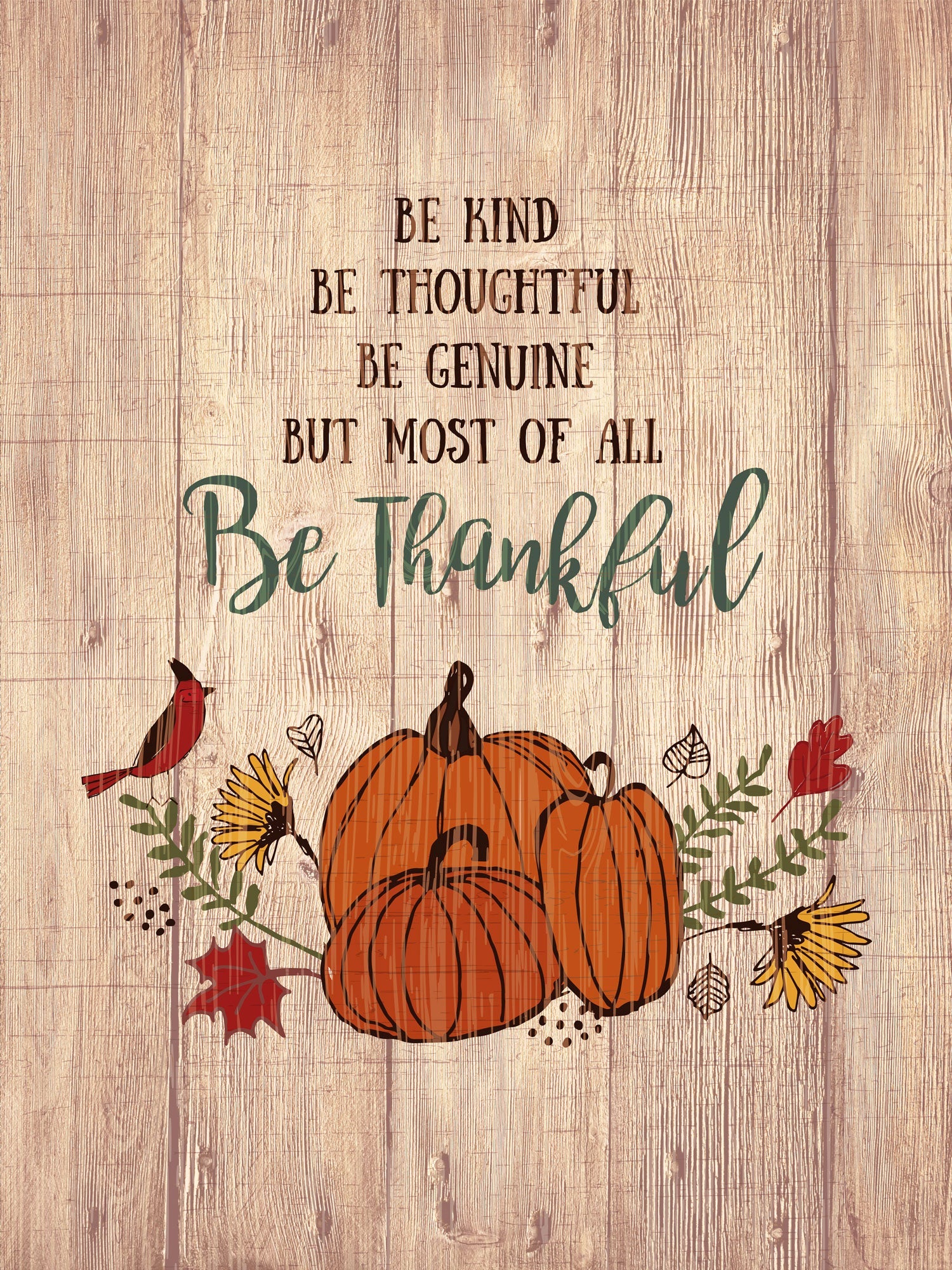Be Thankful Panel - EZ Fabric Minky Print