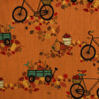 Autumn Bicycle Ride minky fabric, full print repeat
