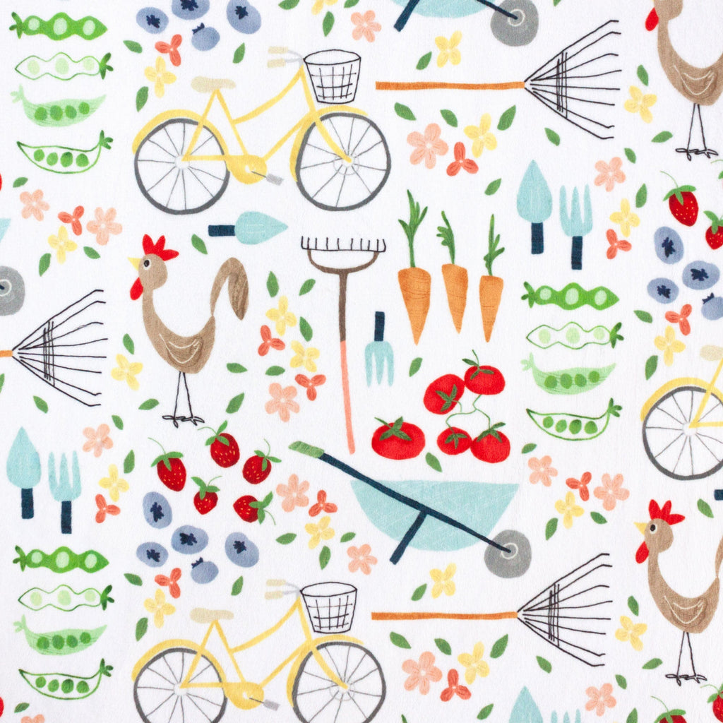 Farmer's Market minky fabric, folded yardage