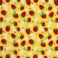 Strawberry-licious Farmer's Market strawberry print minky fabric swatch