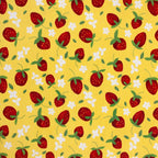 Strawberry-licious Farmer's Market strawberry print minky fabric swatch