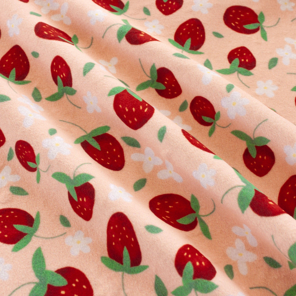 Strawberry-licious minky fabric bolt by the yard