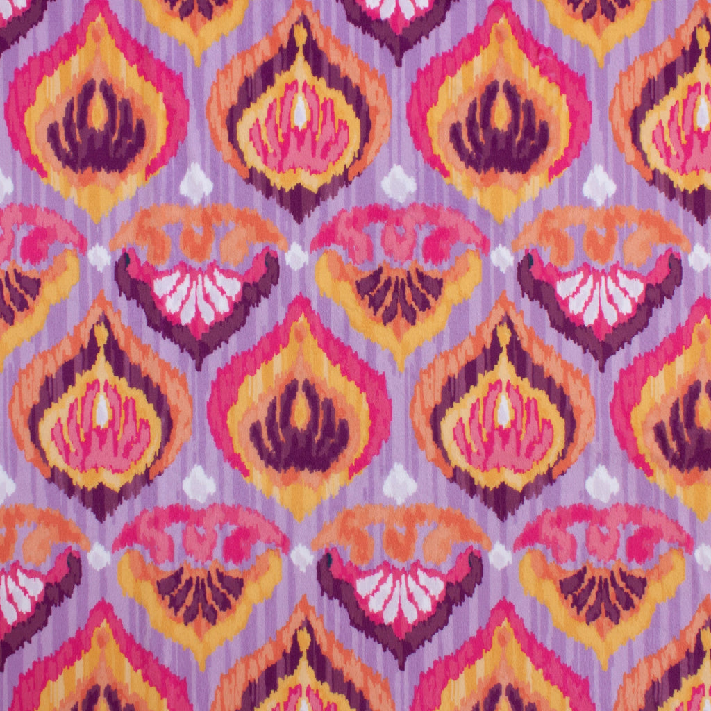 Peacock Plume ikat minky fabric, full yard view
