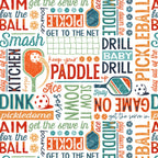 Pickleball Rally minky fabric, pattern detail