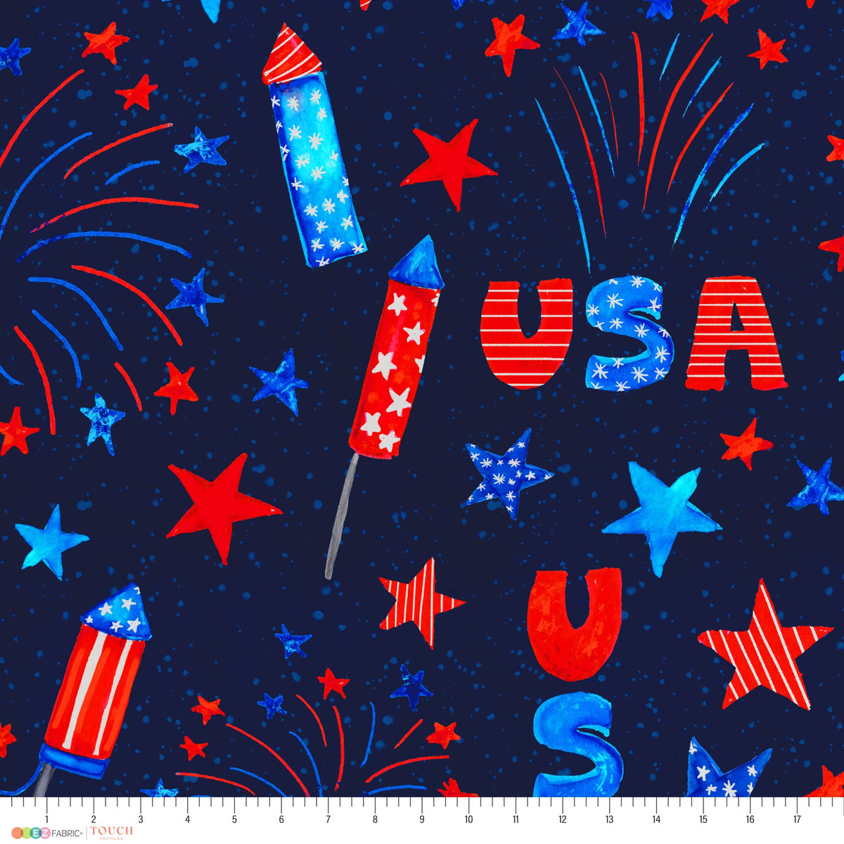 Usa Stars Rounded USA Stars & Stripes | USA Stars & Stripes - Touch Textiles by EZ Minky ...