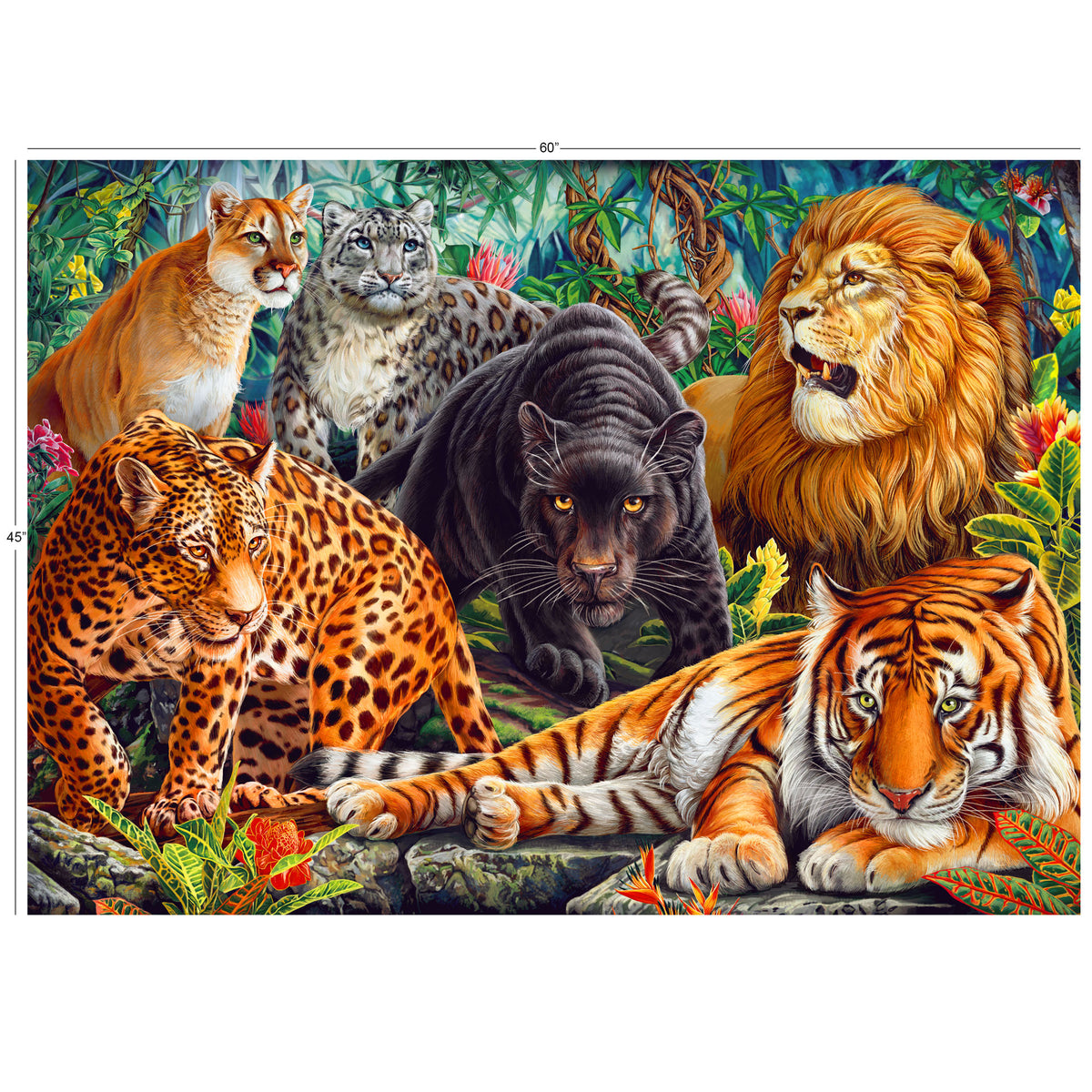 Wild Cats Panel 45x60"