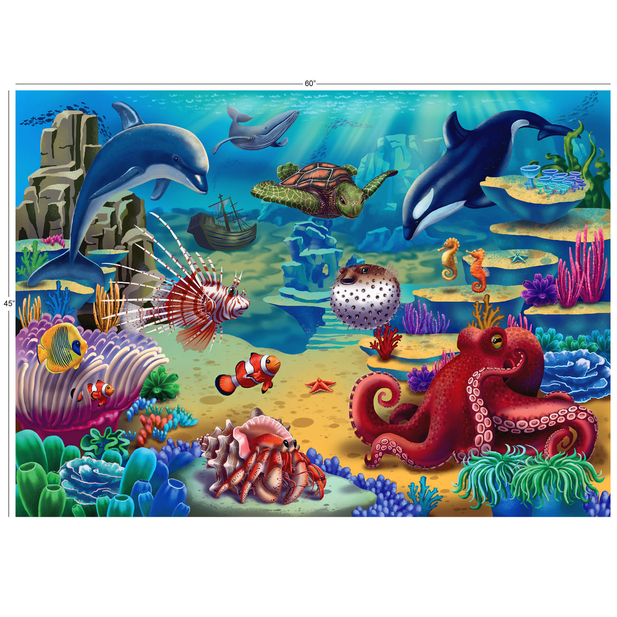 Colorful Underwater World Panel 45x60"