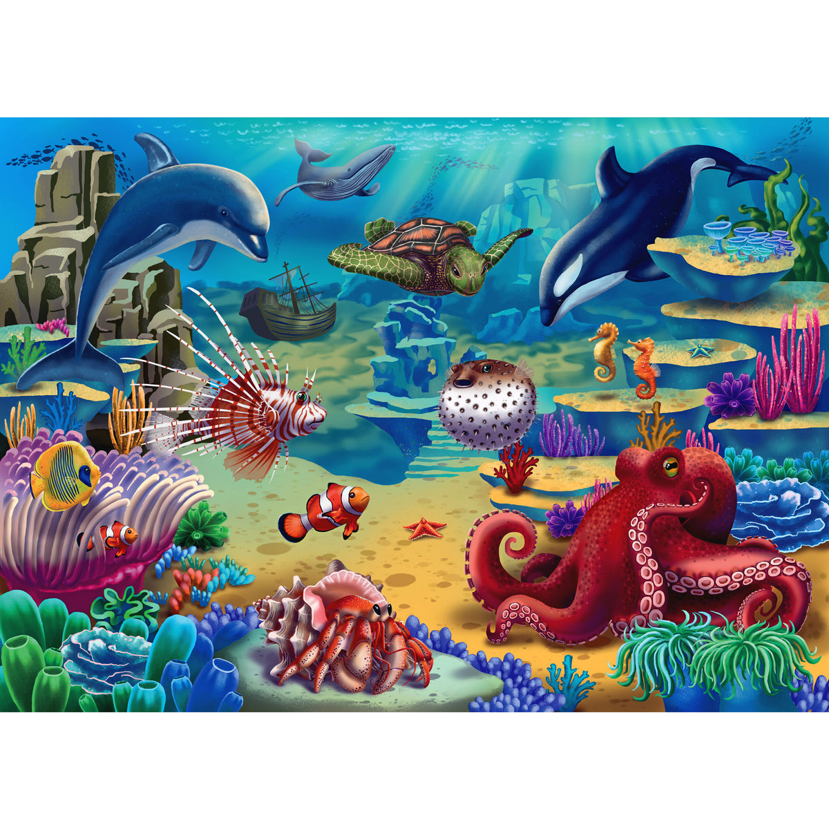 Colorful Underwater World Panel 45x60"
