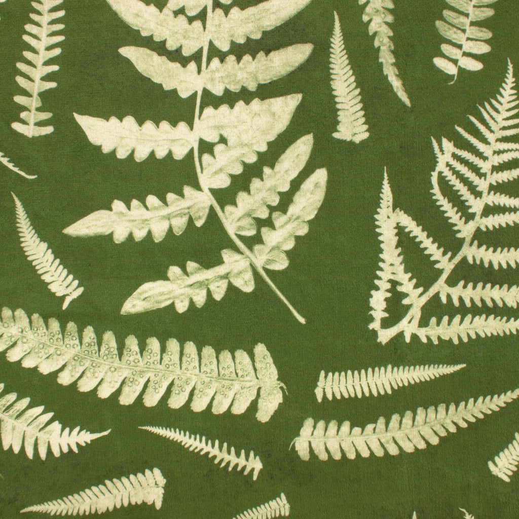 Boho Chic Ferns minky fabric, two-tone detail