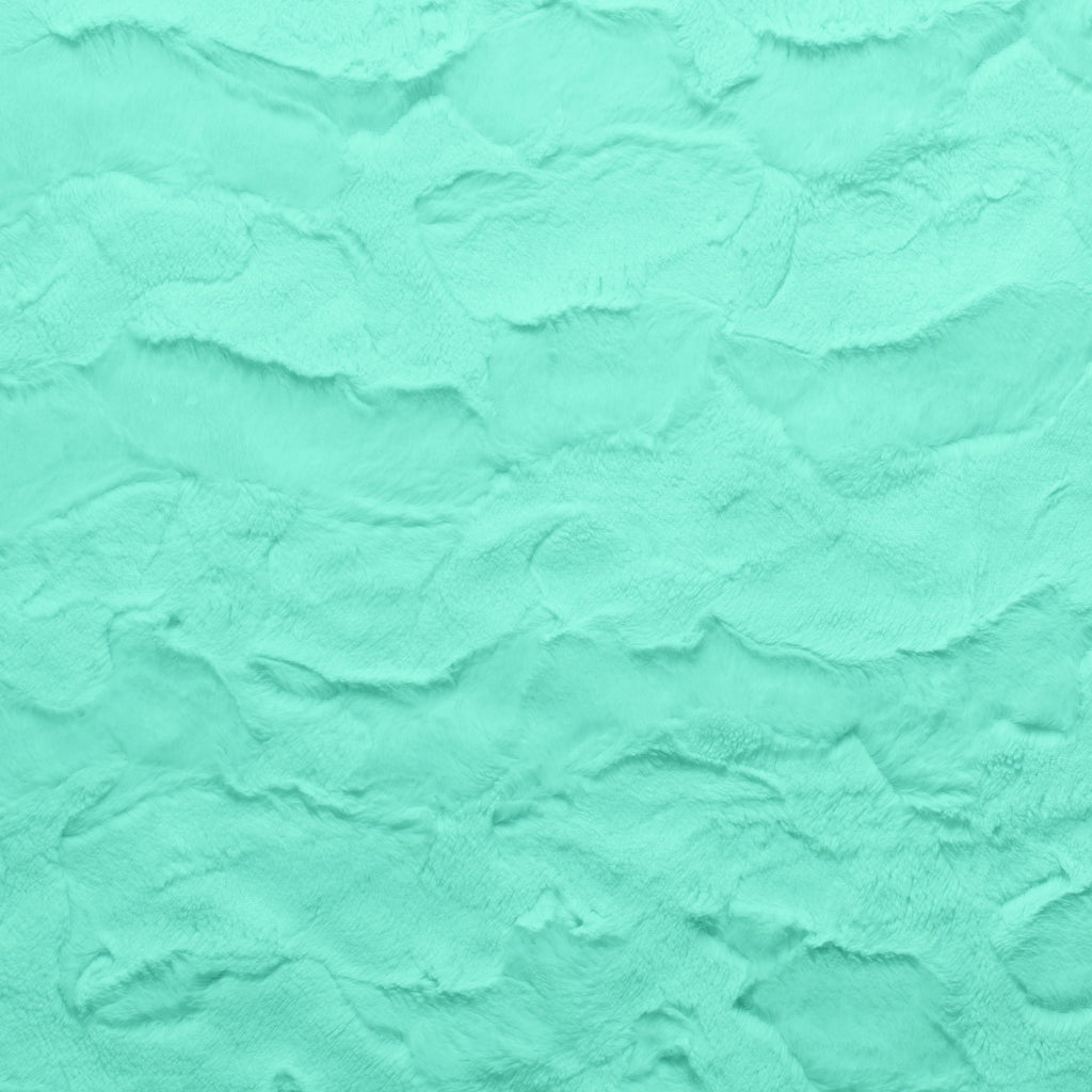 Luxe Snuggle greens minky fabric, embossed texture close-up