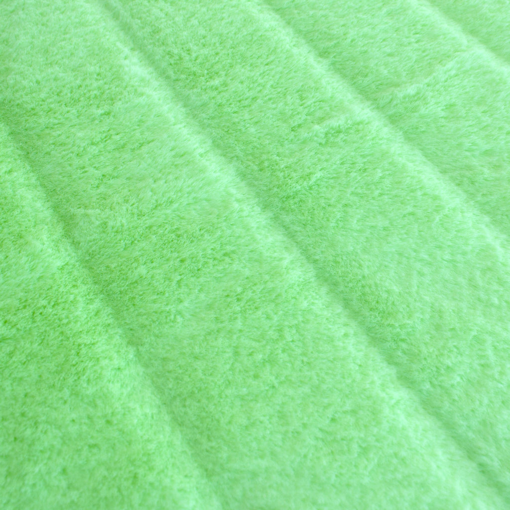 Neon Koala snuggle minky fabric, channeled embossing close-up