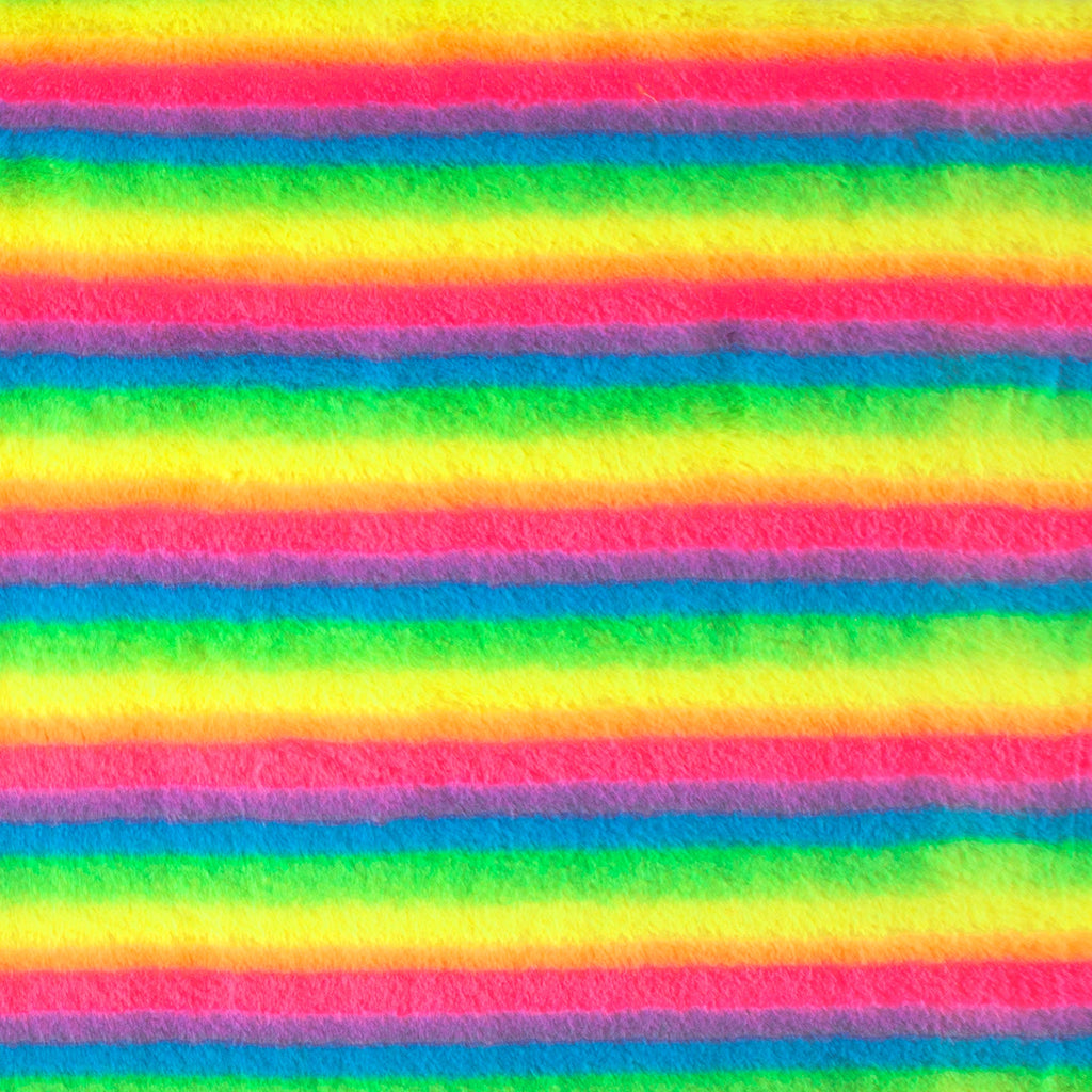 Neon rainbow snuggle minky fabric, full swatch
