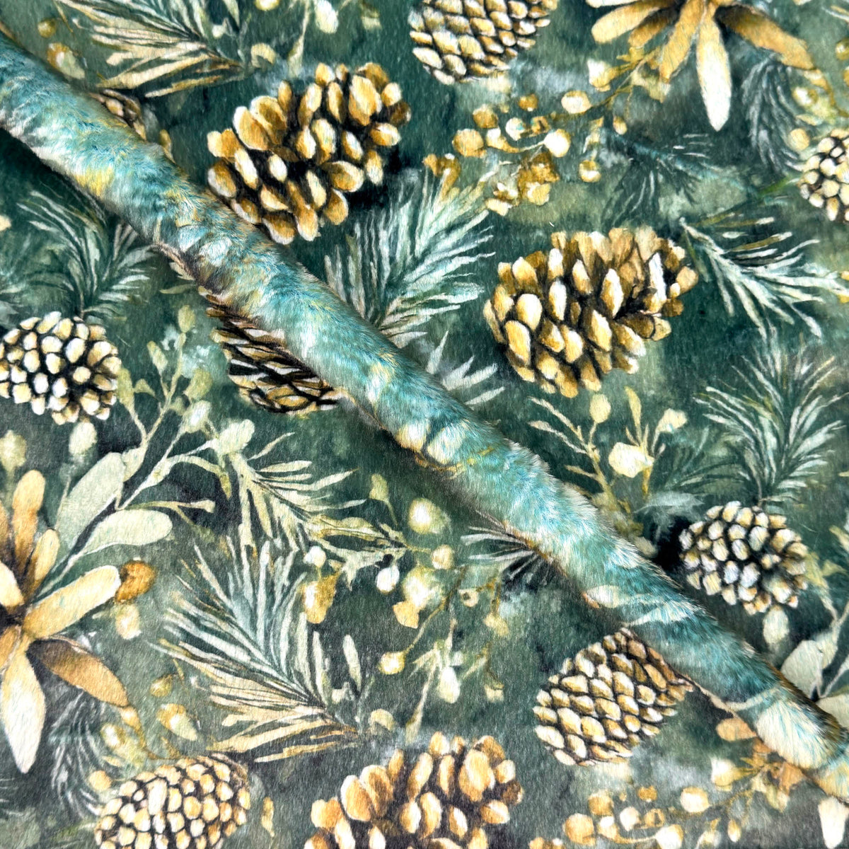Pinecones - Deep Teal Frosty Snuggle