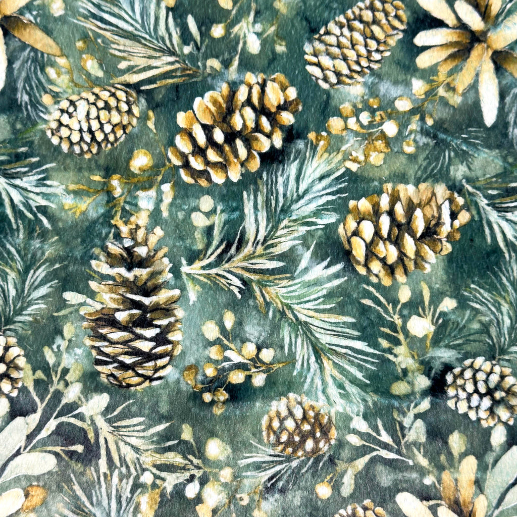 Pinecones - Deep Teal Frosty Snuggle