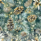 Pinecones - Deep Teal Frosty Snuggle