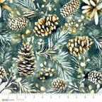 Pinecones - Deep Teal Frosty Snuggle