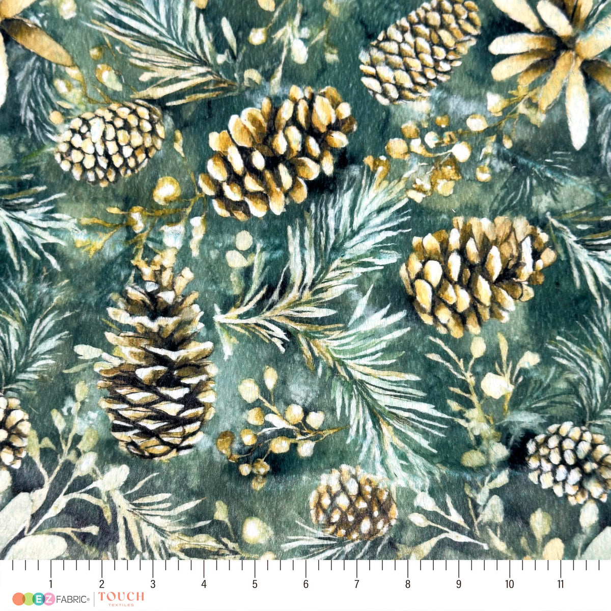 Pinecones - Deep Teal Frosty Snuggle