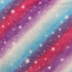 Rainbow Starry Sky snuggle minky fabric, plush pile texture