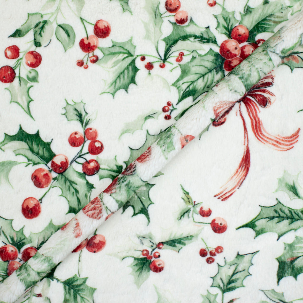 Ribboned Holly - Ivory Frosty Snuggle