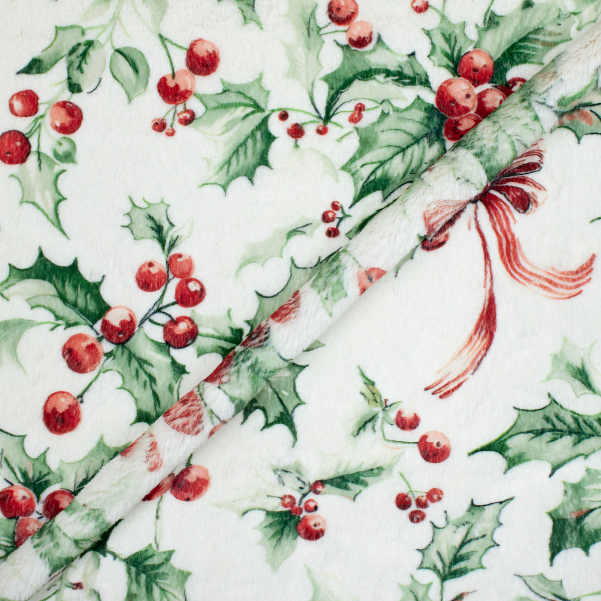 Ribboned Holly - Ivory Frosty Snuggle