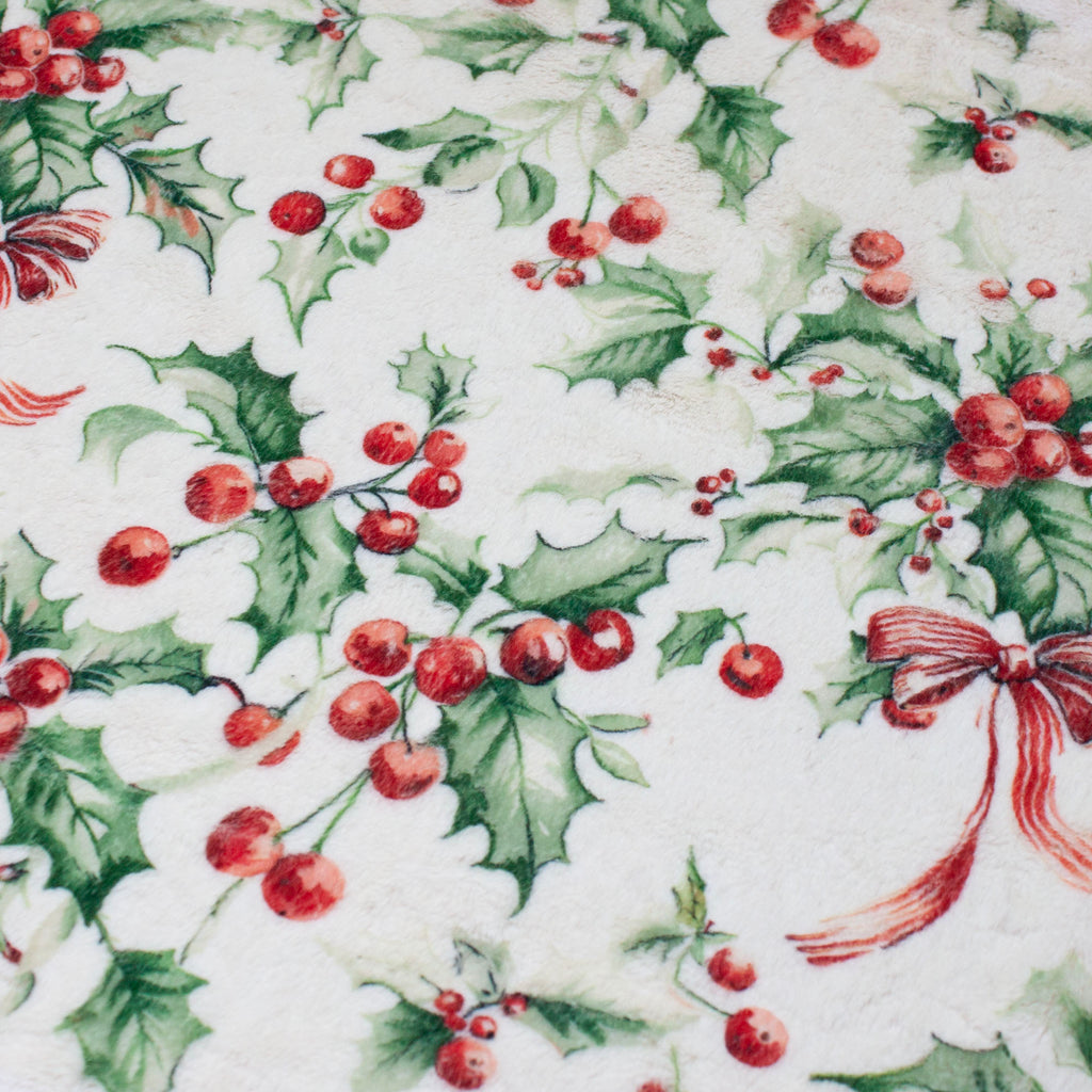 Ribboned Holly - Ivory Frosty Snuggle