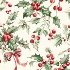 Ribboned Holly - Ivory Frosty Snuggle