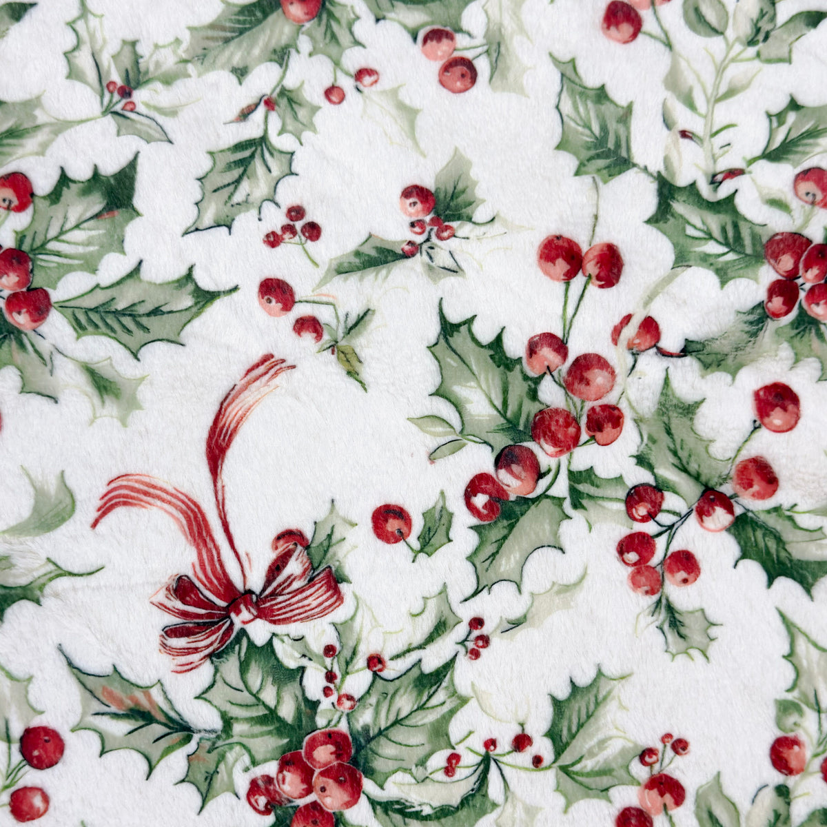 Ribboned Holly - Ivory Frosty Snuggle
