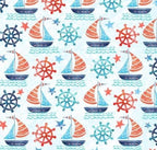 Sea Adventure nautical minky fabric, set sail print detail
