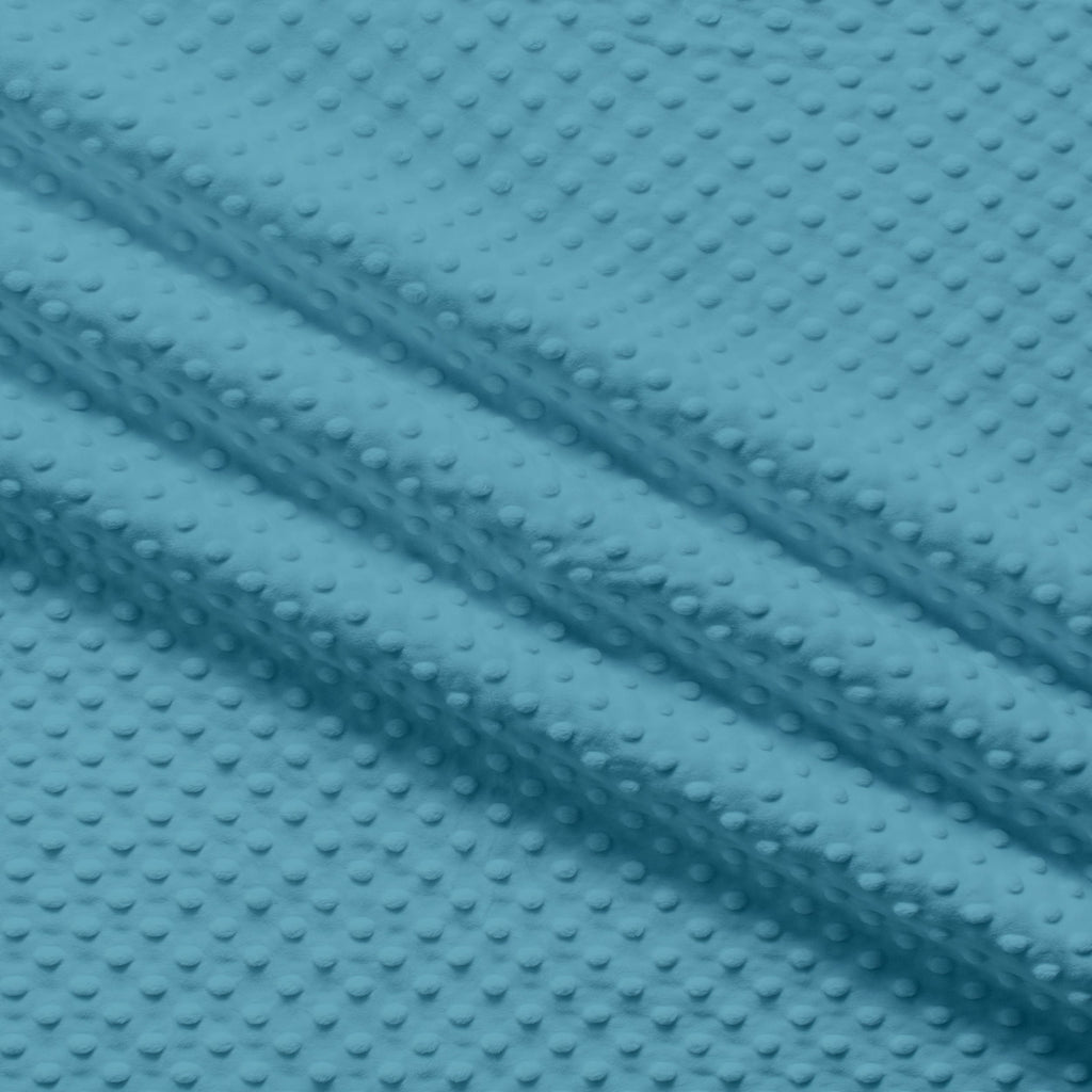Solid Minky Dot Blues minky fabric, teal close-up
