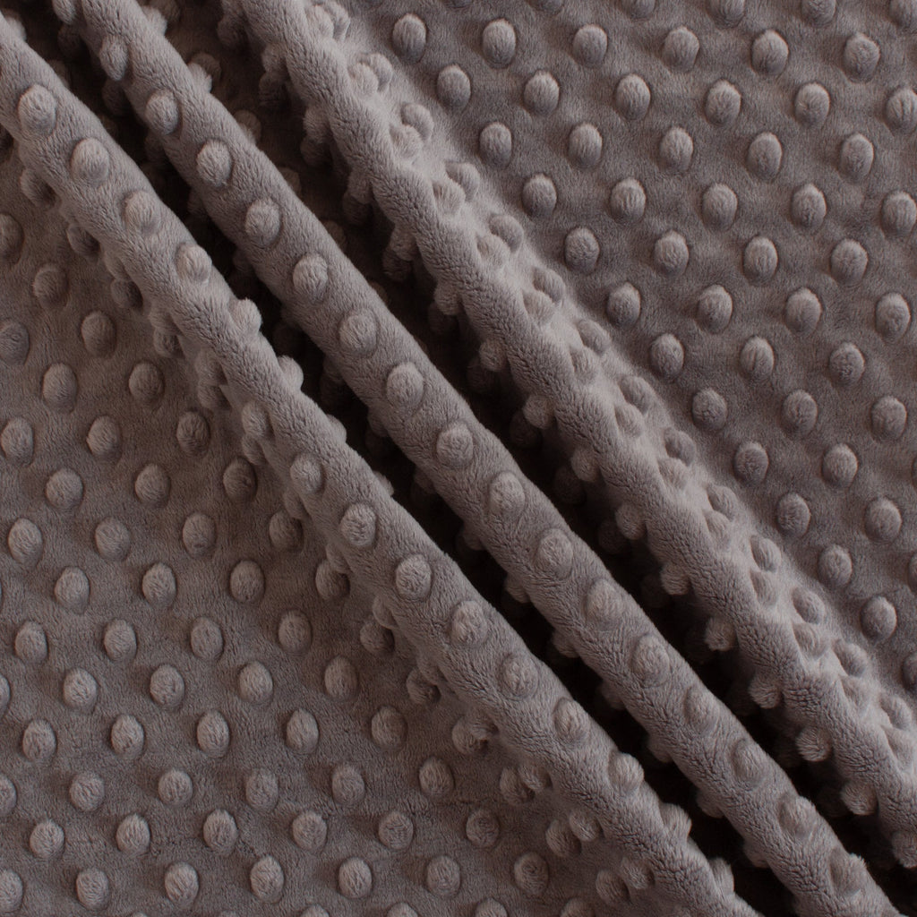 Solid Minky Dot Neutrals minky fabric, dark neutral close-up