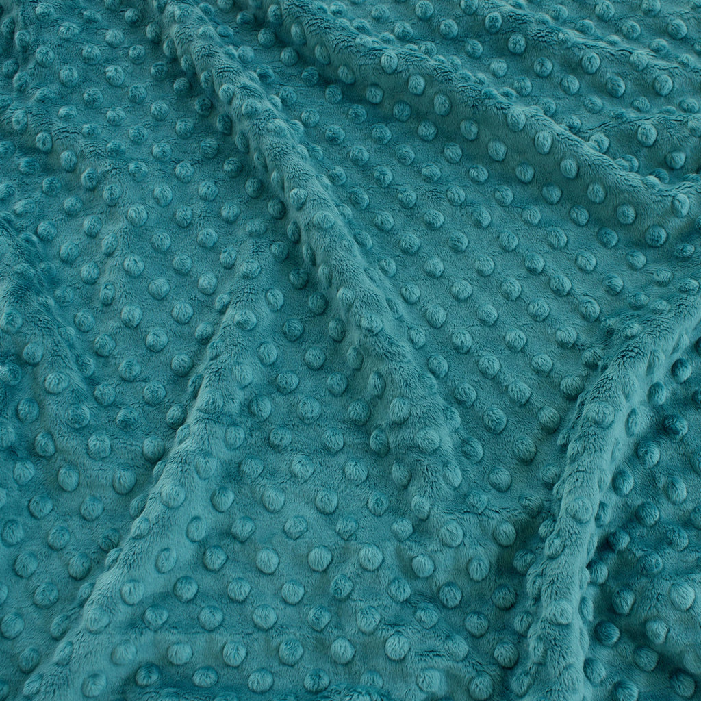 Solid Minky Dot Blues minky fabric, ocean swatch