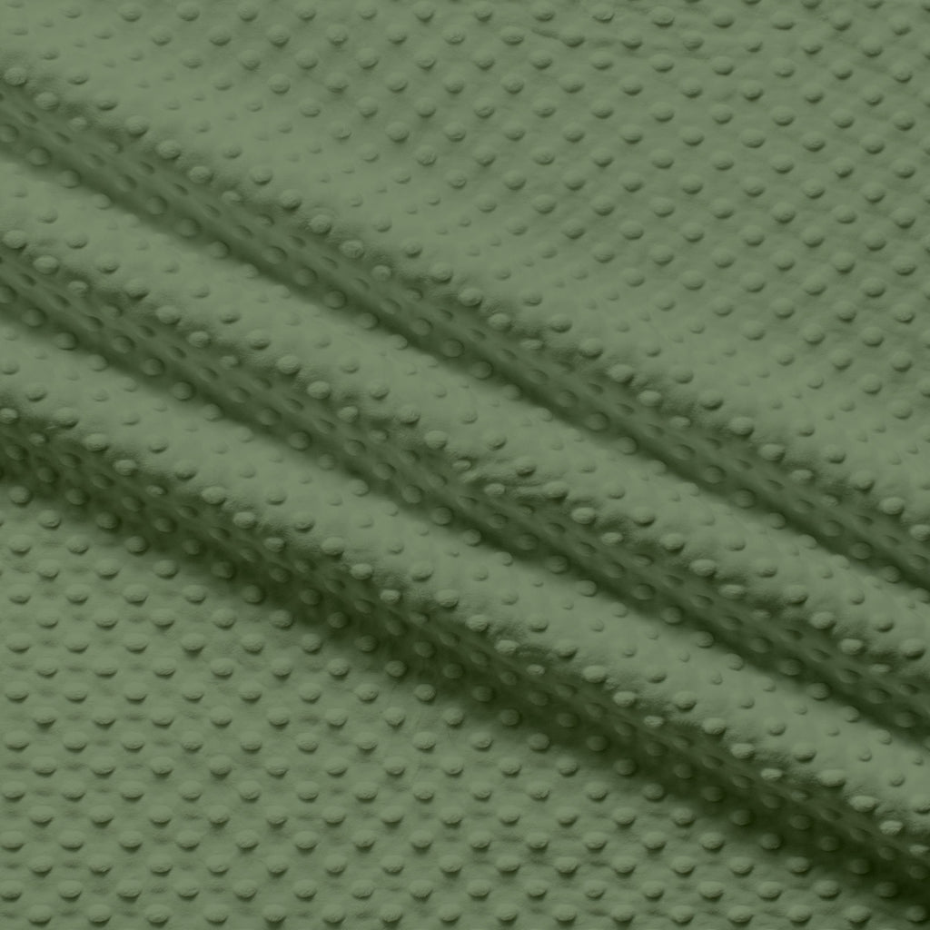 Solid Minky Dot Greens minky fabric, deep green close-up