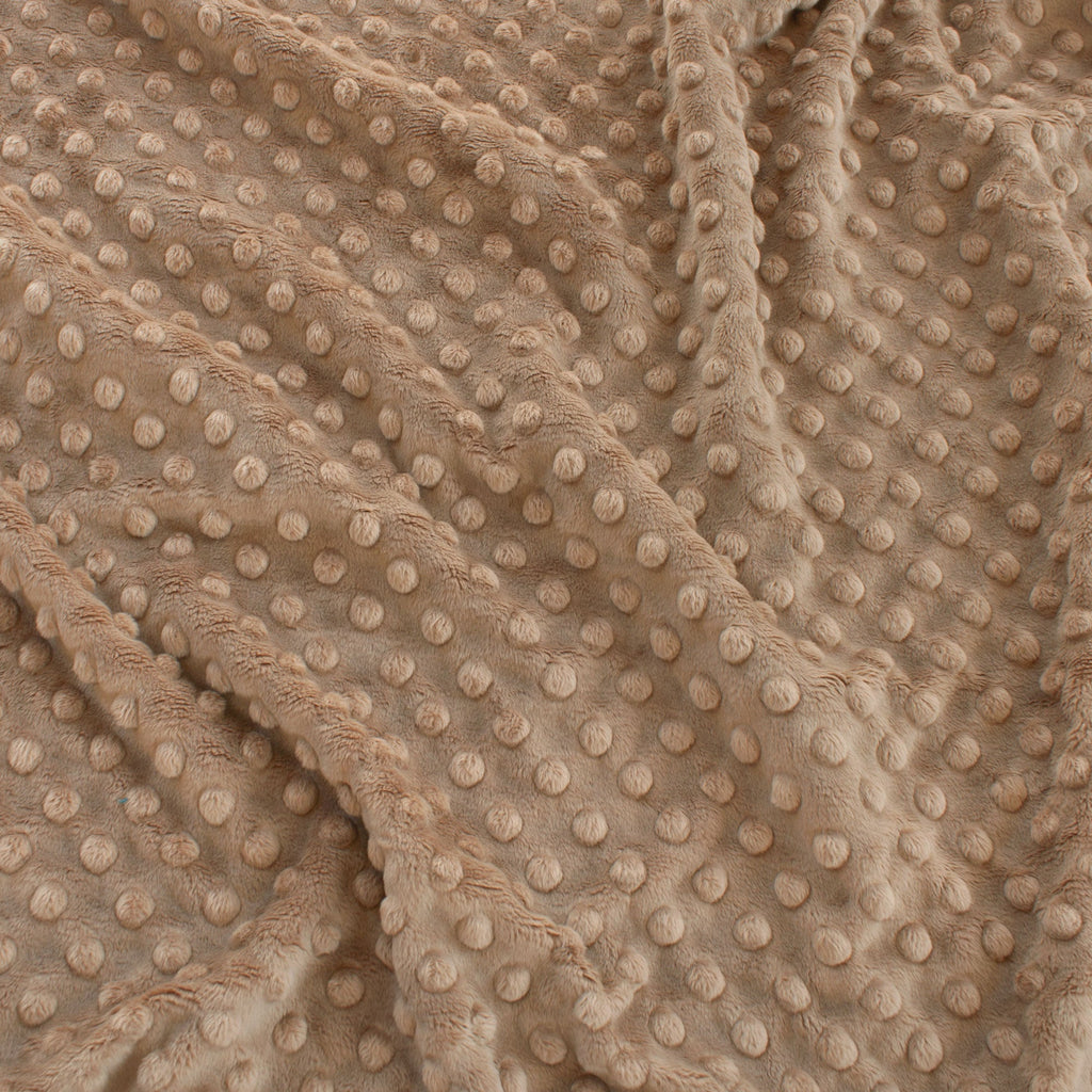 Solid Minky Dot Neutrals minky fabric, light neutral close-up