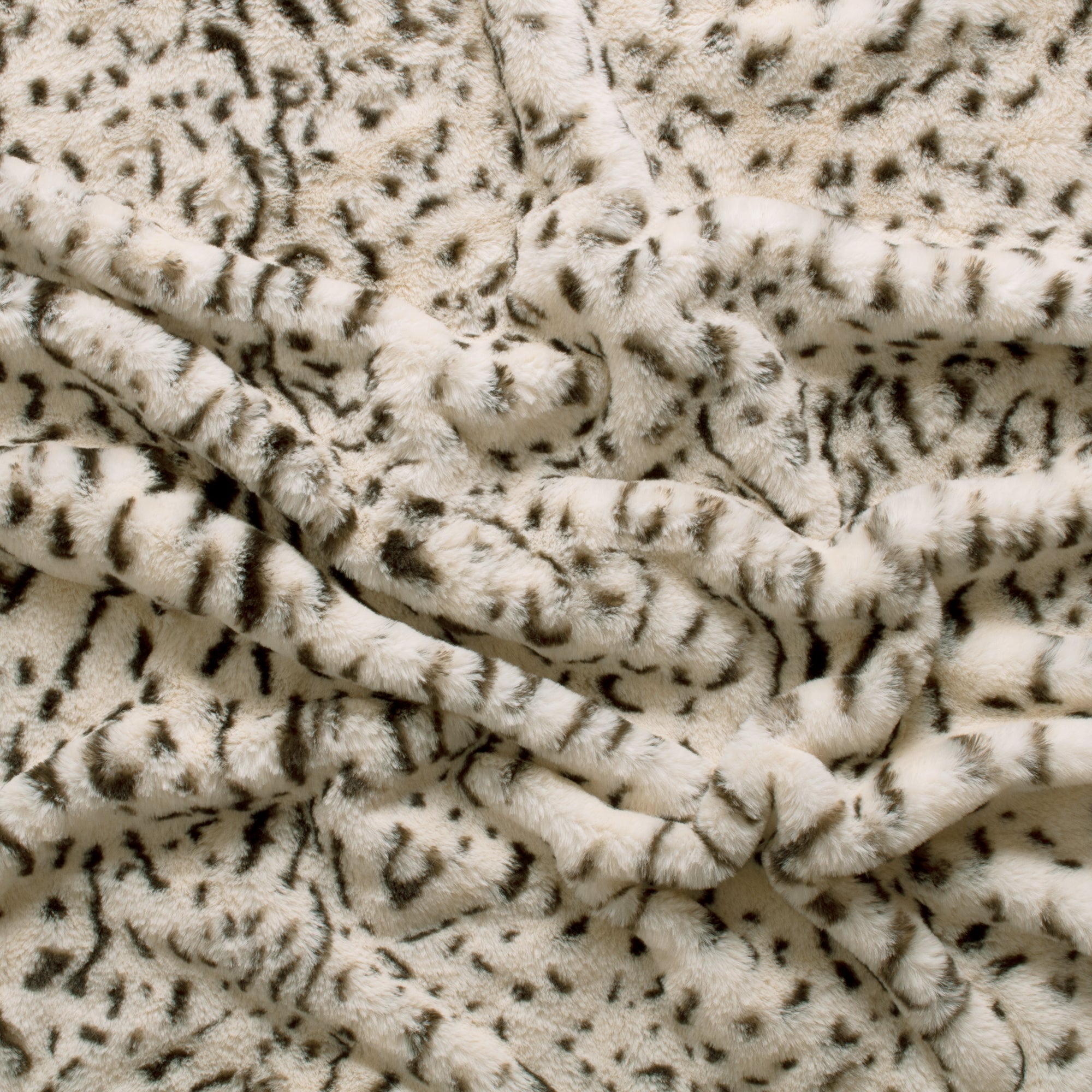 もふもふ Snow Pearl Leopard Snuggle - Touch Textiles by EZ Fabric Snuggle