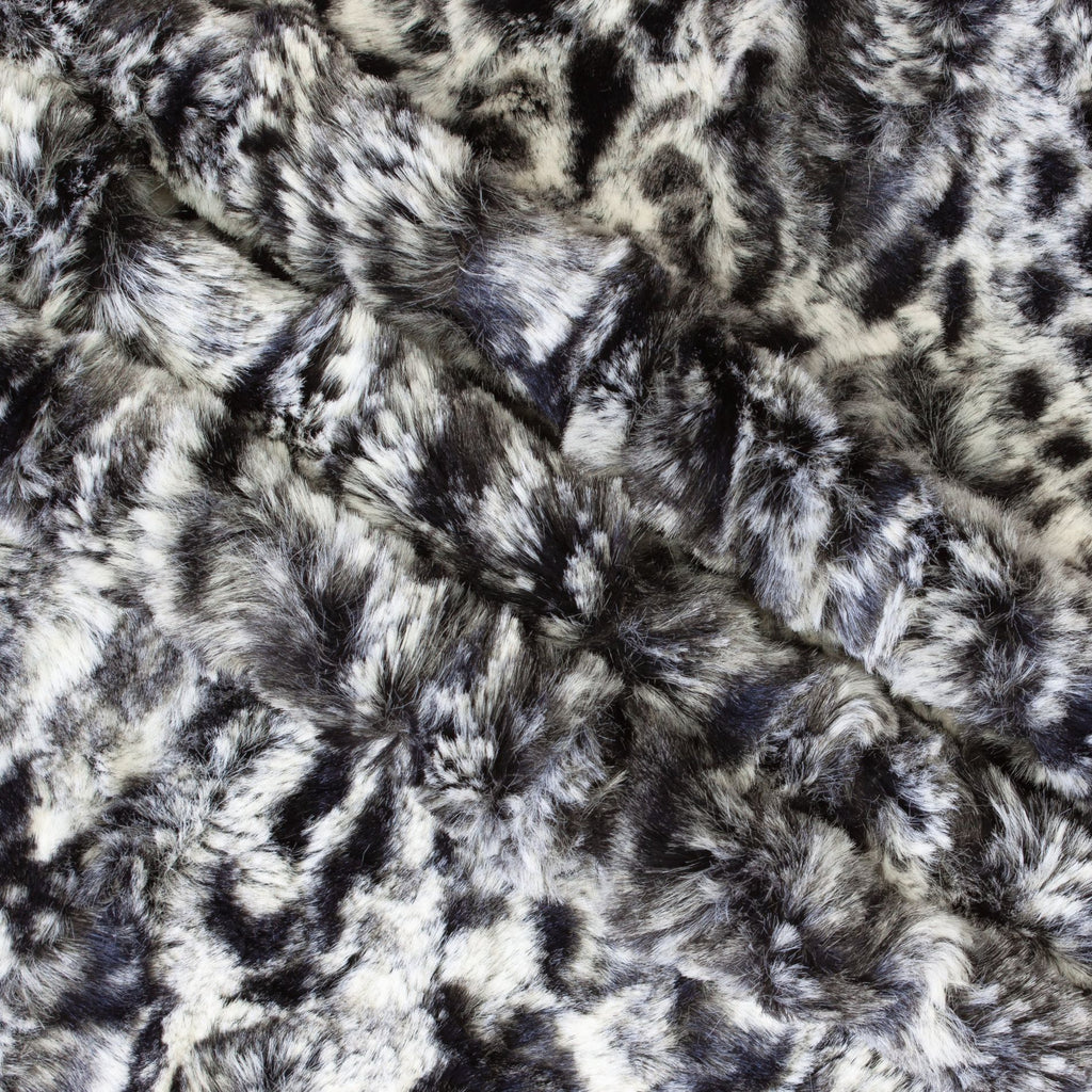 black spotted leopard snuggle minky fabric, spotted print detail