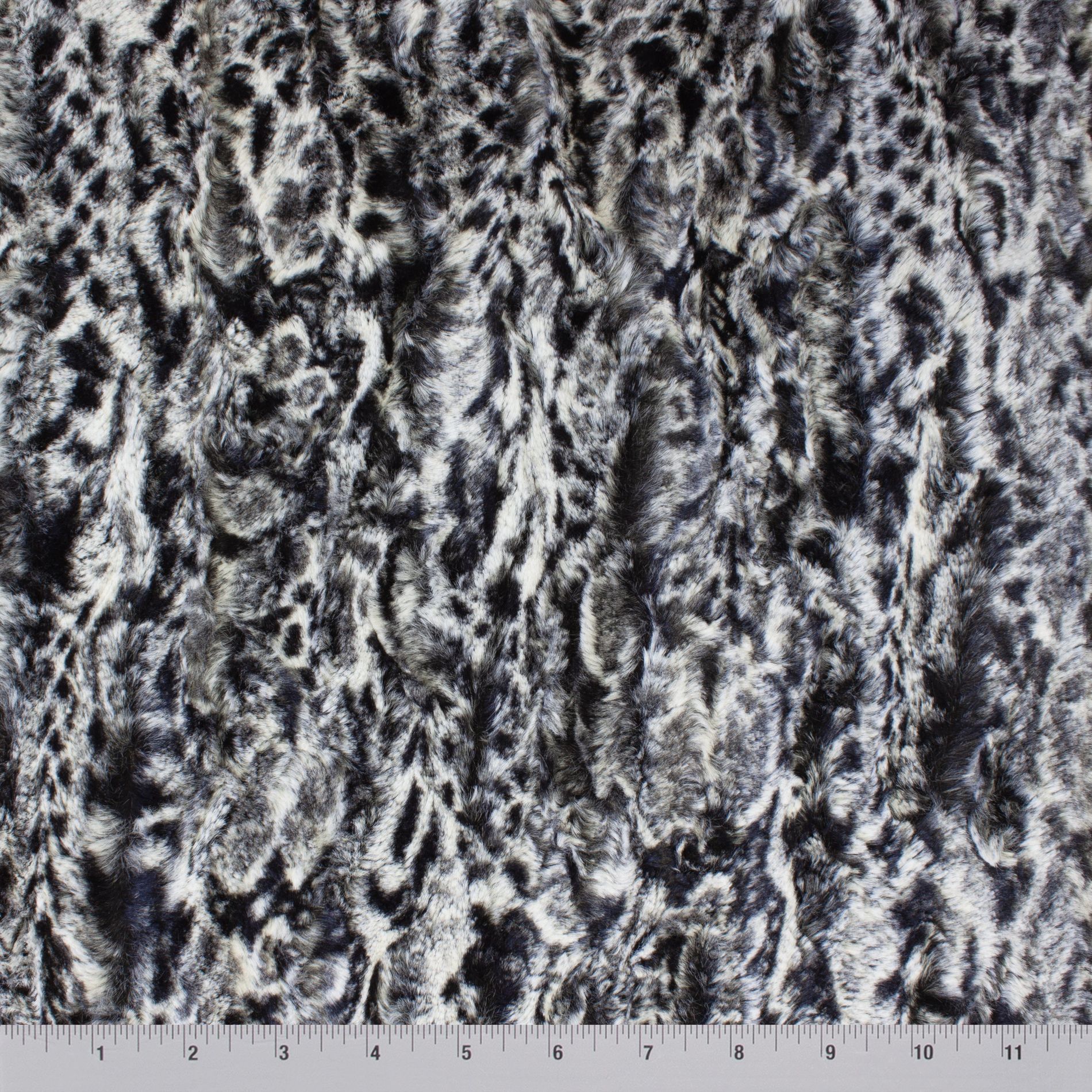black spotted leopard snuggle minky fabric, close-up