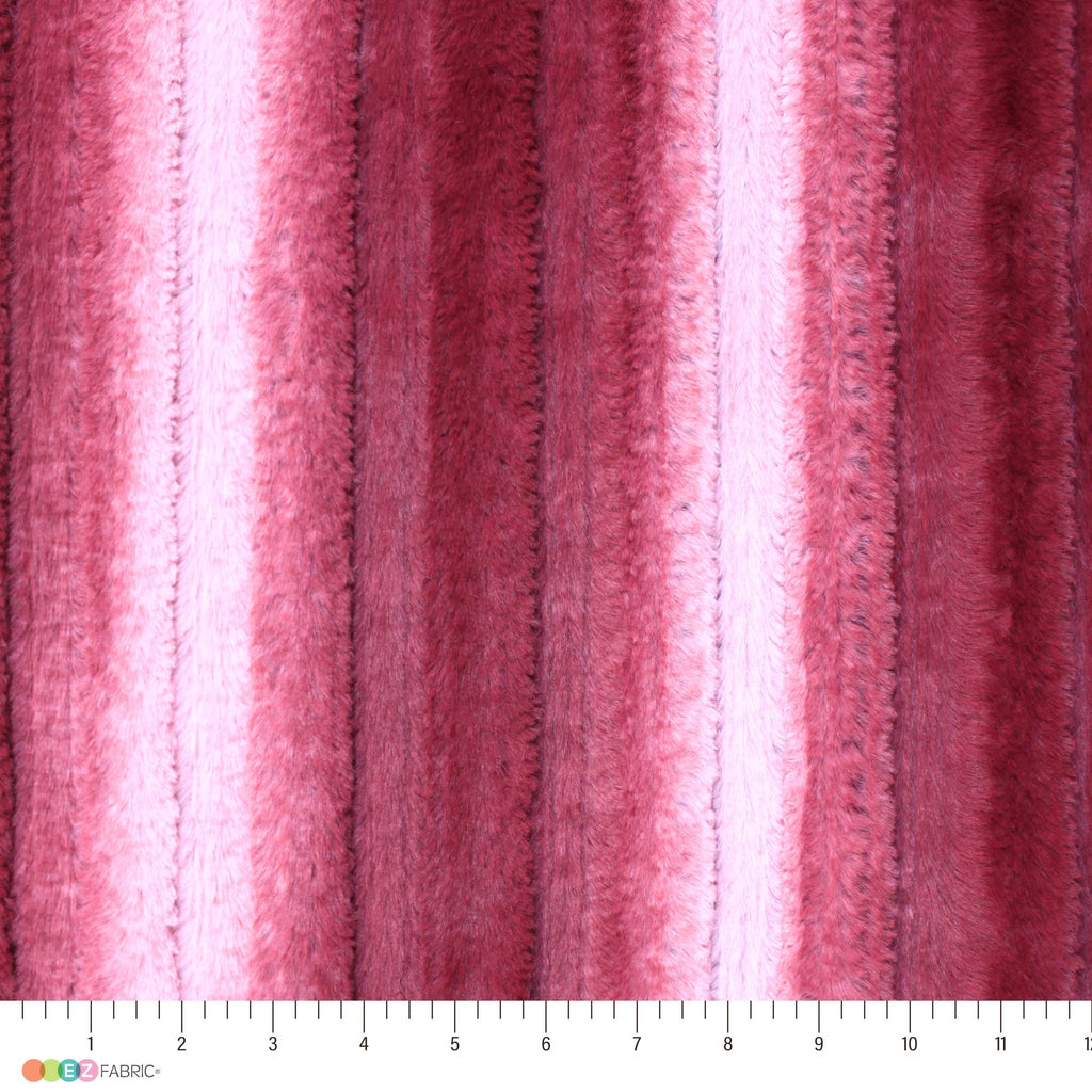 Chinchilla Stripe snuggle minky fabric, edge detail