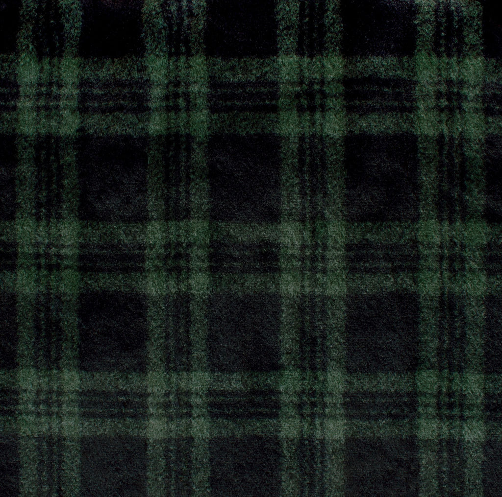 Christmas plaid snuggle minky fabric, draped fold