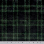 Christmas plaid snuggle minky, angled close-up