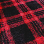 Holiday plaid snuggle minky fabric, plush surface detail