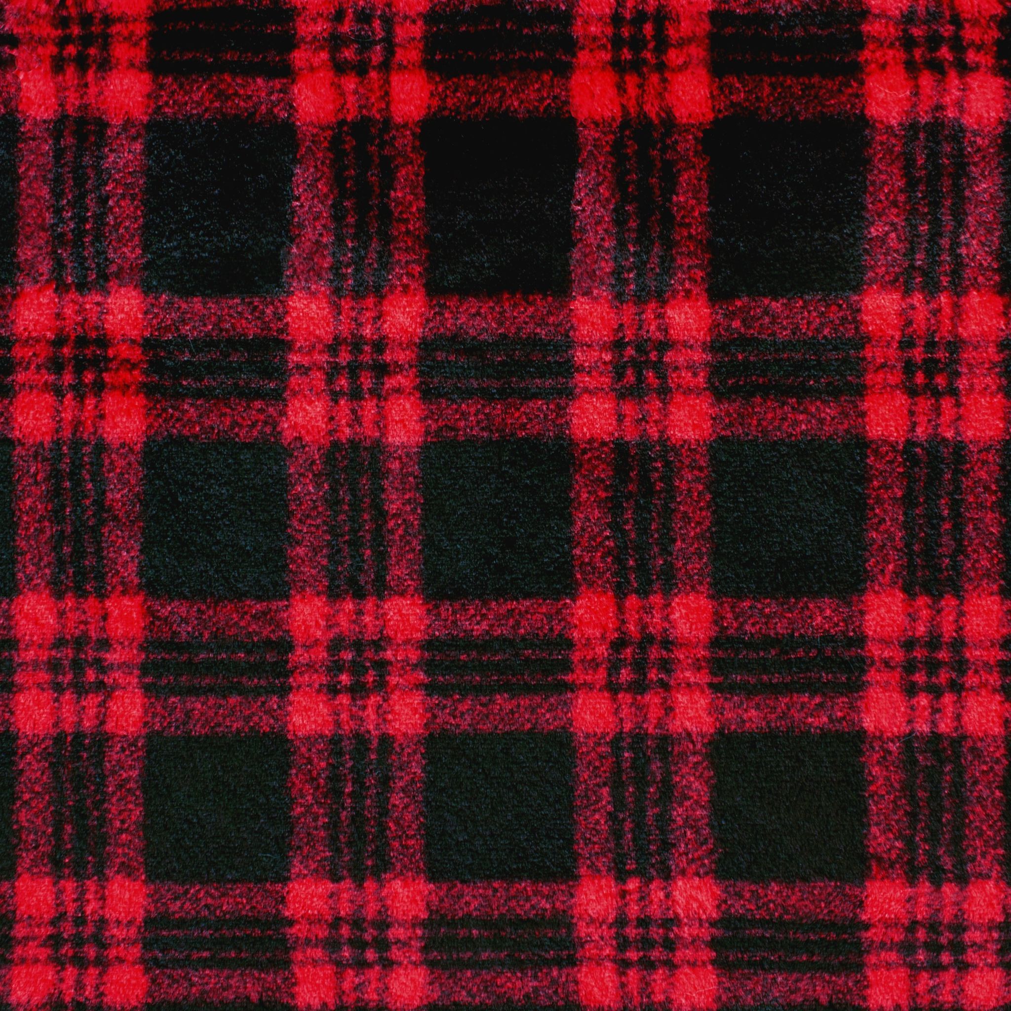 Christmas plaid snuggle minky fabric, full swatch