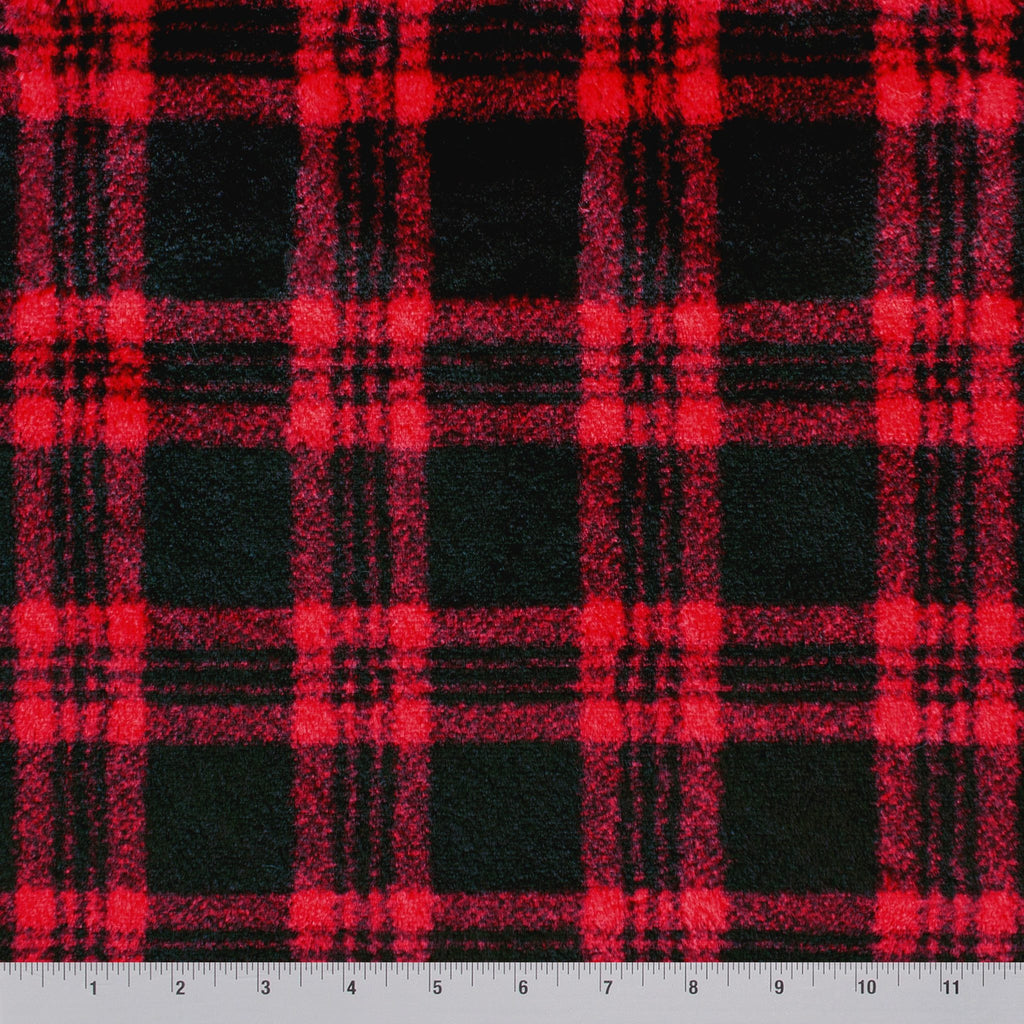 Christmas plaid snuggle minky, folded edge
