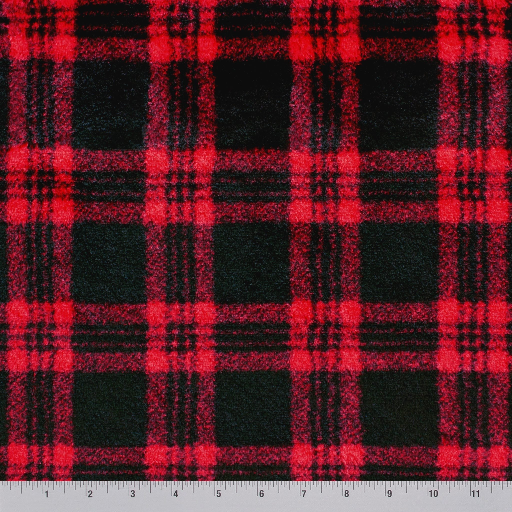 Christmas plaid snuggle minky, folded edge